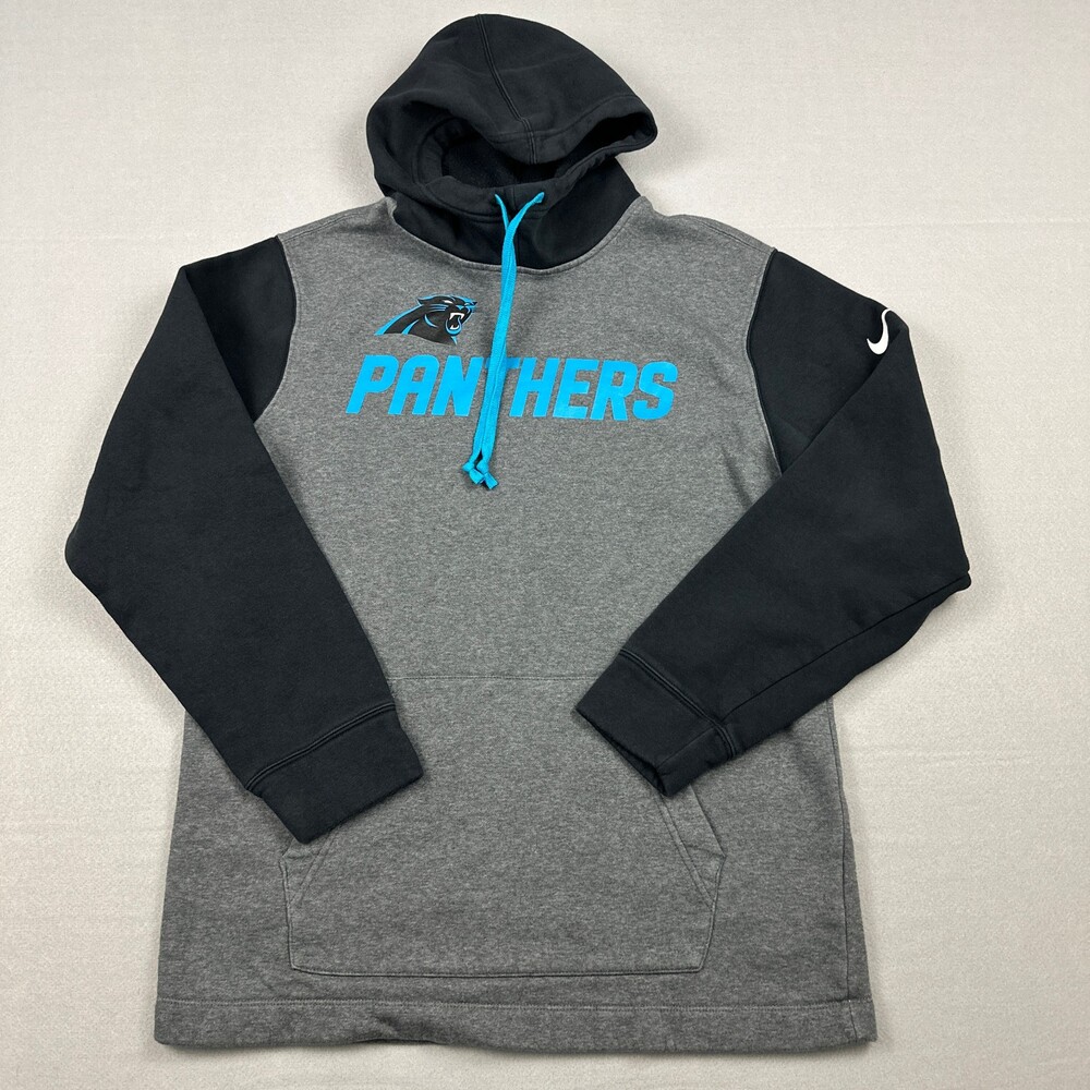 Carolina Panthers Hoodie Men Small Gray Black Nike Sweatshirt Pullover NFL S